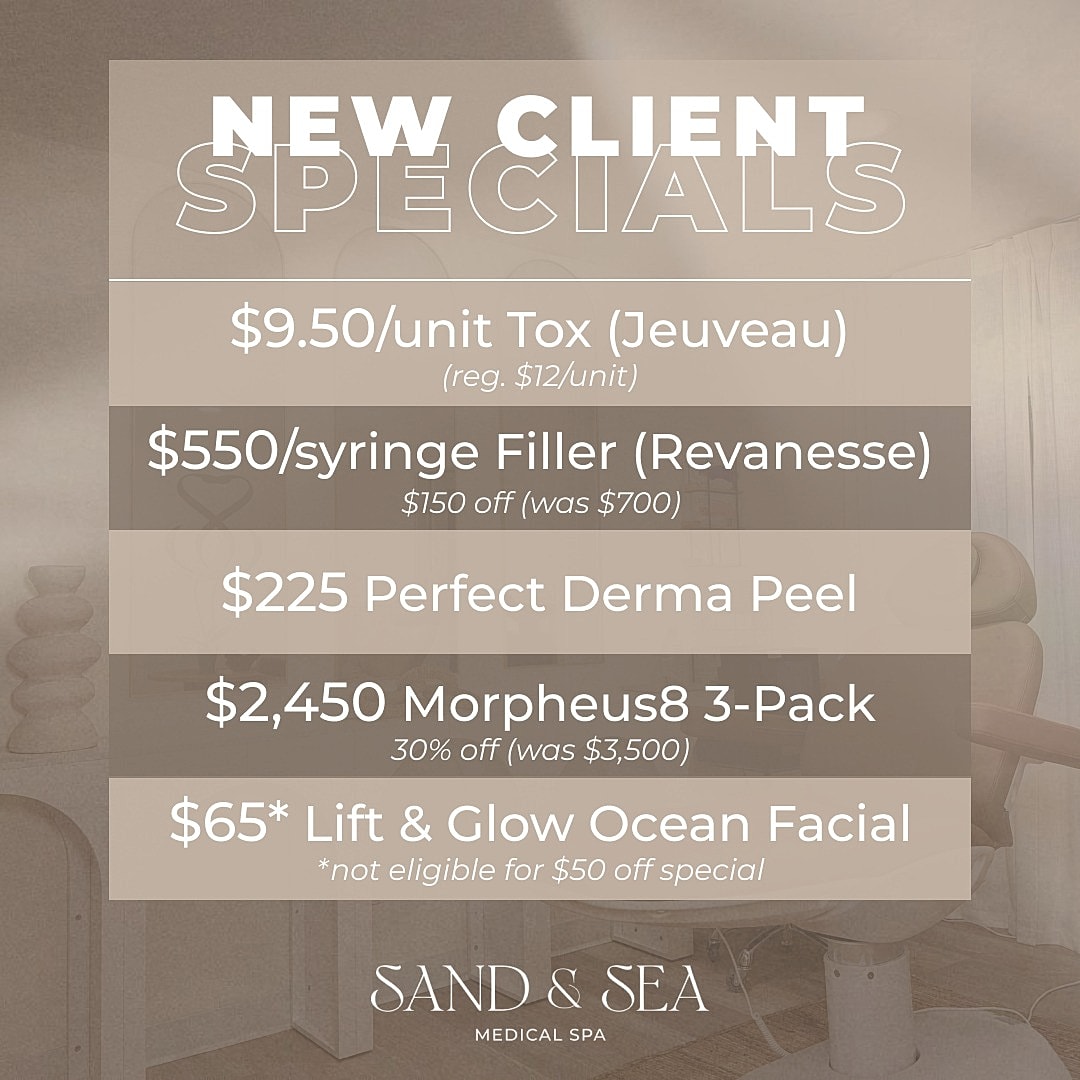 New client specials for Sand & Sea Medical Spa